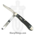 Case Cutlery - CA51850 - Trapper - Folding Knife - Carbon Steel Polished Clip Spey - Pocket Worn Bone Peach Seed Jig - Mediterranean Blue
