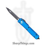Microtech - 122-3BL - Ultratech - OTF Auto - Black Dagger - 6061-T6 Aluminum - Blue