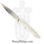 Hwzbben Knives - HWZ-B1 - Raef - Folding Knife - M390 Satin Drop Point - TA5 Titanium - Gray