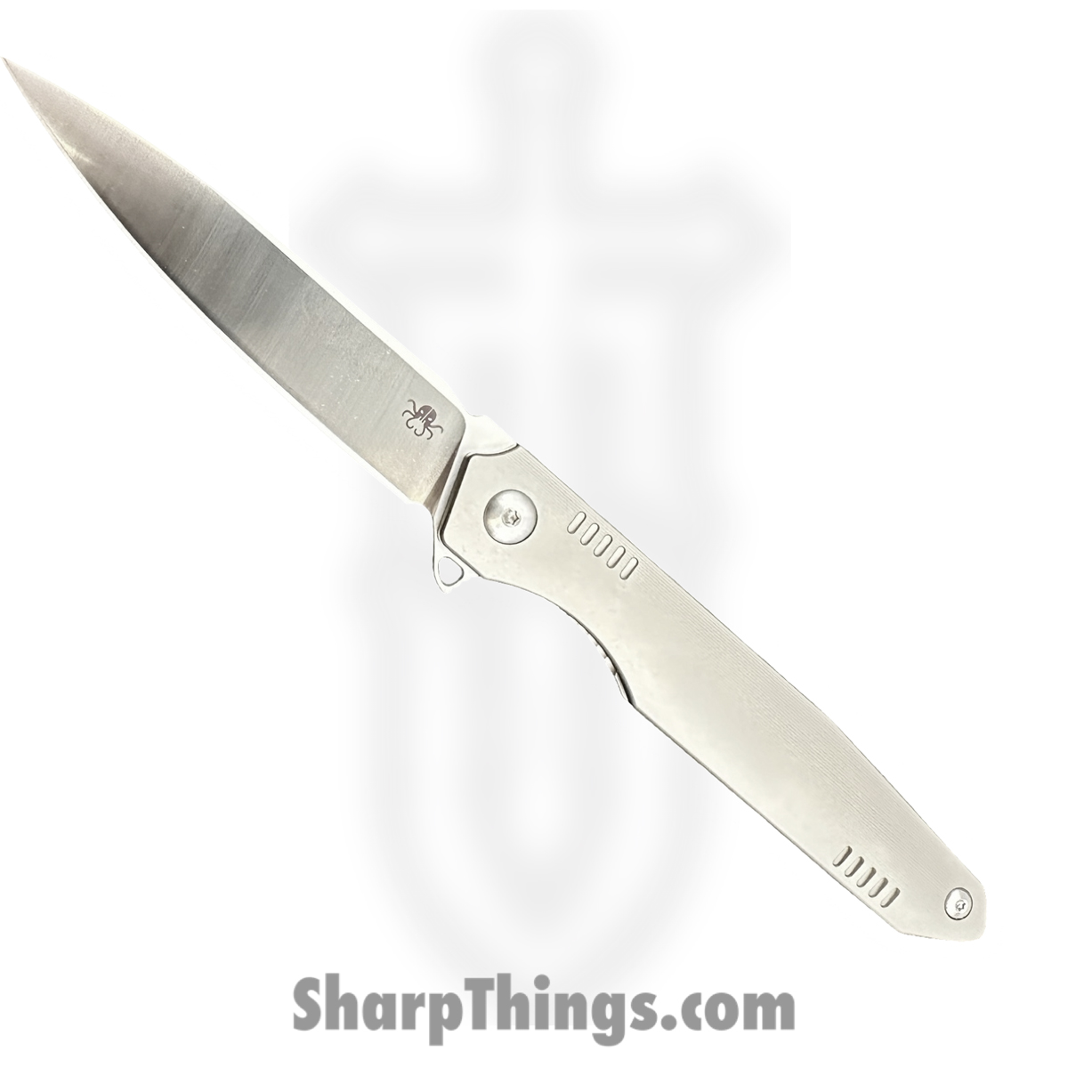 79a17bcc-b013-437b-9cea-a6d02b37c63c_HWZ-B1-GY_1.jpg Hwzbben Knives - HWZ-B1 - Raef - Folding Knife - M390 Satin Drop Point - TA5 Titanium - Gray - Image 1