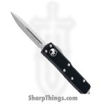 Microtech - 232-12 - UTX-85 Serrated - OTF Auto - Stonewash Dagger - 6061 T6 Aluminum - Black