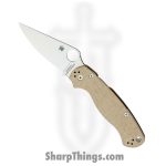Spyderco - SC81MPCW2 - Para Military 2 - Folding Knife - CPM-CruWear Tool Steel Satin Clip Point - Canvas Micarta - Brown