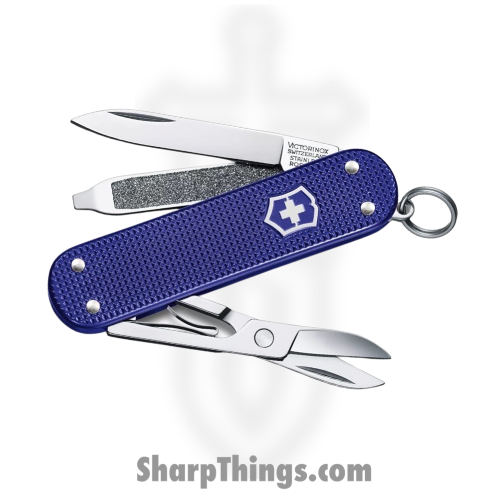 7a1c5880-bc9d-45f3-bf24-ba627f548826_VN06221222G_1.jpg Victorinox - VN06221222G - Classic SD - Folding Knife - Stainless Polished Multi - Alox - Night Dive - Image 1