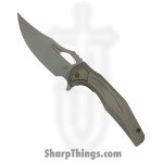 Arcane Design - ADCryptSWTi - The Crypt - Folding Knife - M390 Stonewash Persian - 6AL4V Titanium - Gray Bronze