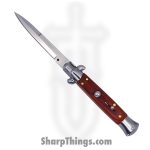 Steel River Knives - sbbol9rw - Arrivato 9in Stilleto - 440c Satin Bayonet - Redwood - Red