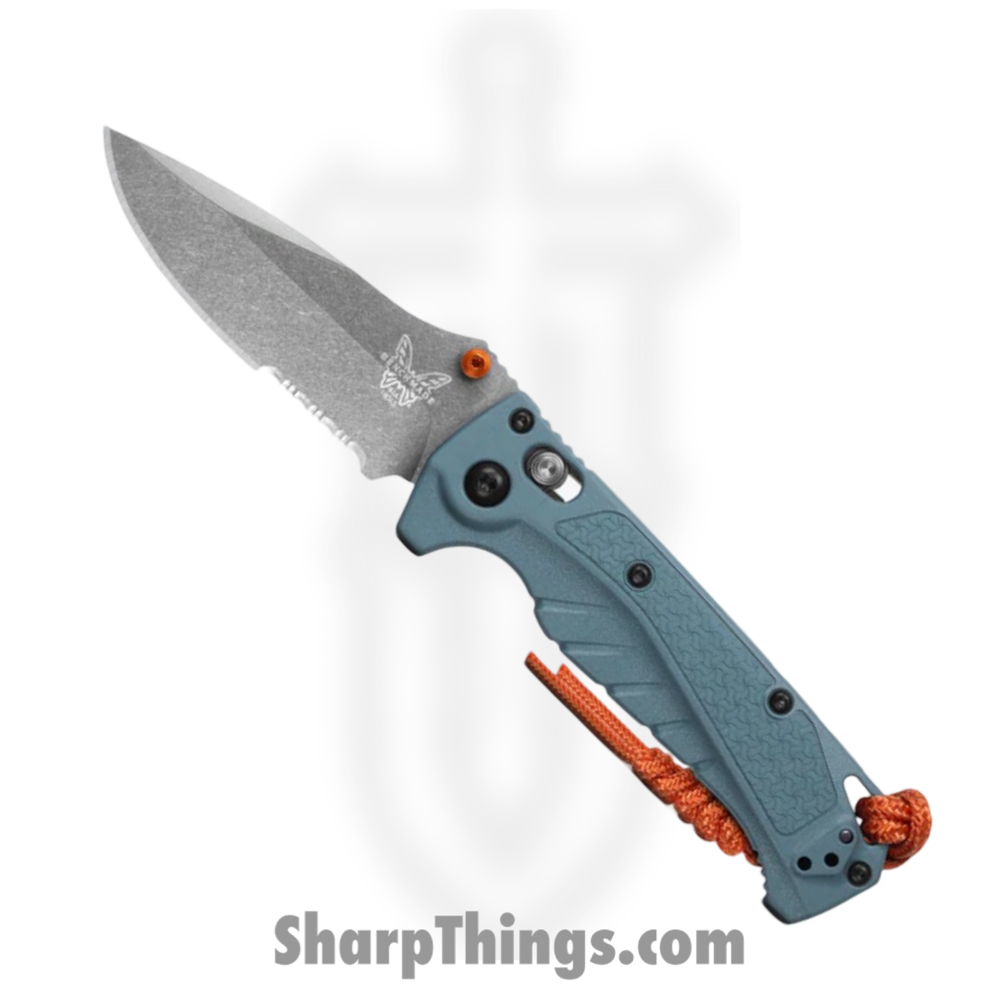 7abfd907-c641-4e40-86ca-d6b5cf4c23d8_18065S_1.jpg Benchmade - 18065S - Mini Adira - Folding Knife - CPM MagnaCut Stonewash Drop Point P/S - Grivory - Depth Blue - Image 1