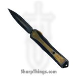 Heretic Knives - H032-6A-Ultem - Mantixore X - OTF Auto - Magnacut Coated Dagger - 6061-T6 Aluminum/Ultem Inlay - Black/Ultem