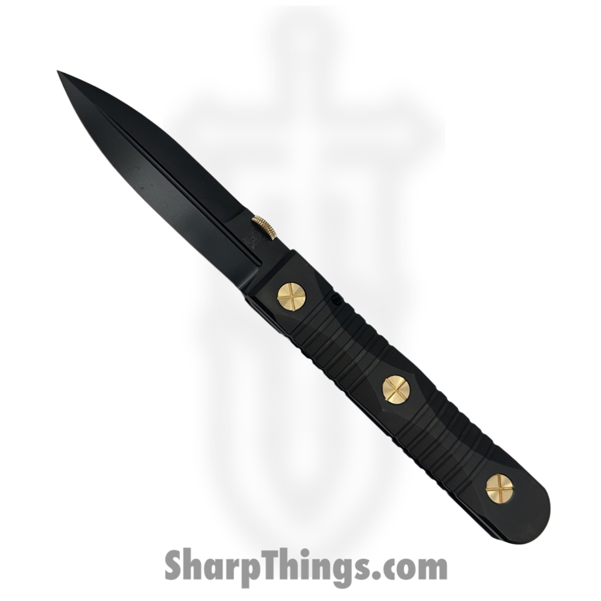 7b80fbb8-cc73-4c96-8eb6-d6a6847ee67b_EK-IF-DG-BK_1.jpg Elishewitz Studio - EK-IF-DG-BK - EK Integral Folder Les George Collab - Folding Knife - M390 Coated Dagger - Titanium - Black Gold - Image 1