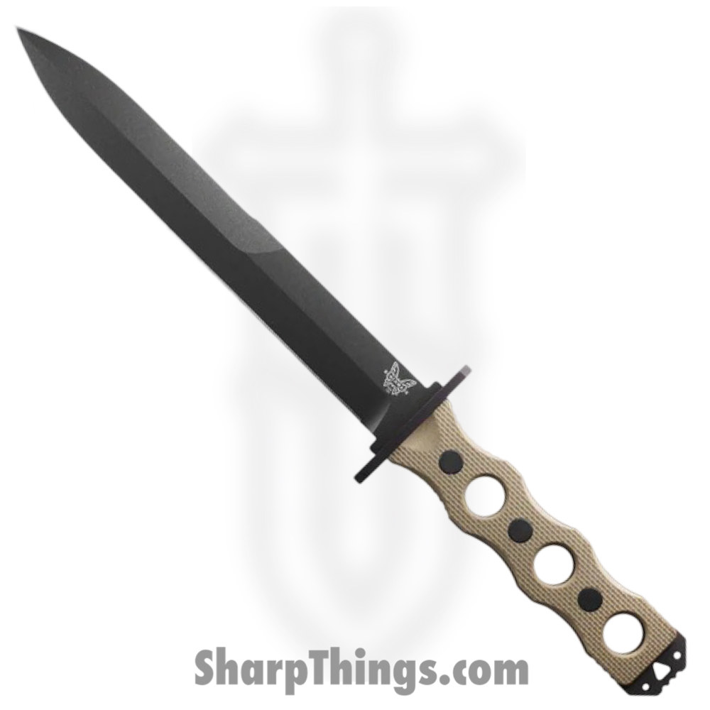 7ba82a5b-4b9f-4db2-8e0a-05aaaaee034f_185BK_1.jpg Benchmade - 185BK - SOCP Fixed Blade - Fixed Blade Knife - CPM 3V Coated D/E - G10 - Black - Image 1