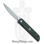 Finch Knife Co. - FKCM016017 - Cimarron - Folding Knife - 14C28N Blasted Drop Point - G10 - Green Tan