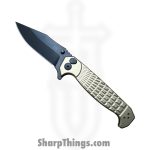 Half Face Blades - HFBCROFLDDE - Crow Folder - Folding Knife - S45VN Black Nitride Coated Clip Point - 7075-T6 Aluminum - Dark Earth