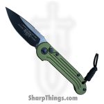 Microtech - 135-1OD - L.U.D.T. - Automatic Knife - Elmax Coated Drop Point - 6061-T6 Aluminum - OD Green