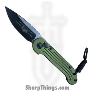 Microtech - 135-1OD - L.U.D.T. - Automatic Knife - Elmax Coated Drop Point - 6061-T6 Aluminum - OD Green