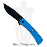Finch Knife Co. - HO008002 - HALO - Folding Knife - 14C28N Coated Clip Point - G10 - Blue