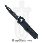 Microtech - 138-3T - Troodon Tactical - OTF Auto - Elmax, M390, 204P Coated Dagger - 6061-T6 Aluminum - Black