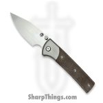 Chaves Knives - SGDPSATIMI - Exclusive Scapegoat Street El Chicano - Folding Knife - Satin M390 Drop Point - Tumbled Titanium Micarta - Brown
