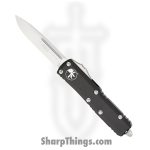 Microtech - 231-10 - UTX-85 - OTF Auto - Elmax, M390, 204P Stonewash Drop Point - 6061-T6 Aluminum - Black