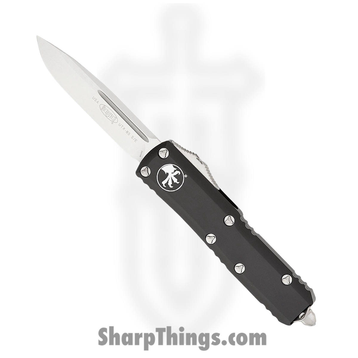 7ef0bfe9-2665-43ac-a95e-7222b3685135_231-10_1.jpg Microtech - 231-10 - UTX-85 - OTF Auto - Elmax, M390, 204P Stonewash Drop Point - 6061-T6 Aluminum - Black - Image 1