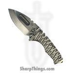Medford Knife and Tool - MK013SSTD-01TM-TSCS-BN - Prae Ti - Folding Knife - Maker's Satin Drop Point - "Predator" Titanium - Silver