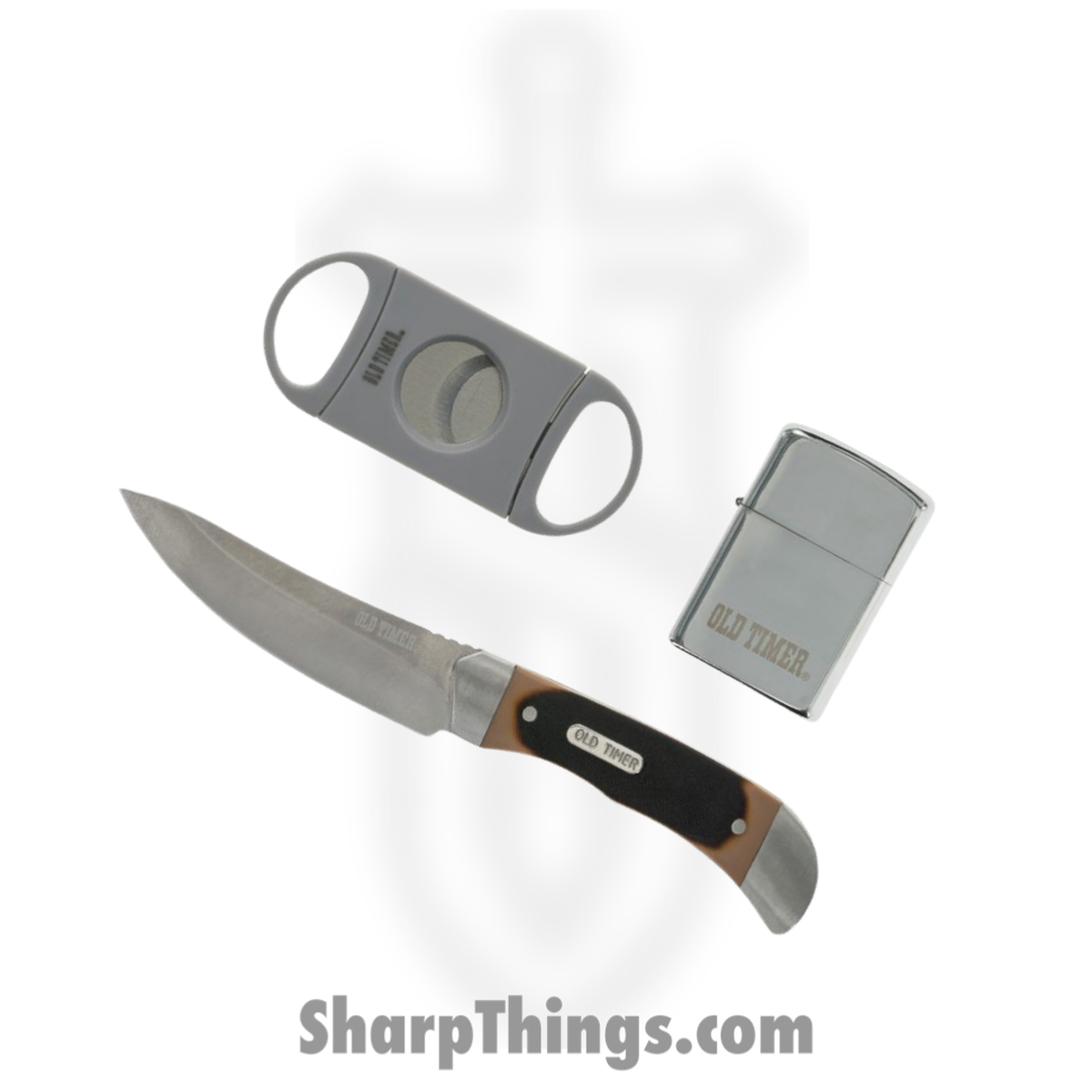 7f037bd6-145e-4d91-949a-59933aeedef1_SCHP1158666_1.jpg Schrade Knives - SCHP1158666 - Fixed Blade/Lighter Set - Fixed Blade Knife - Stainless Satin Full Tang - Sawcut Delrin - Silver - Image 1