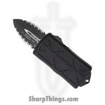 Microtech - 157-D3T - Exocet Money Clip - OTF Auto - Elmax Two Tone Dagger - 6061-T6 Aluminum - Black