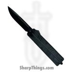 PTC - BKDP - OTF Auto - Stainless Coated Drop Point - Aluminum - Black