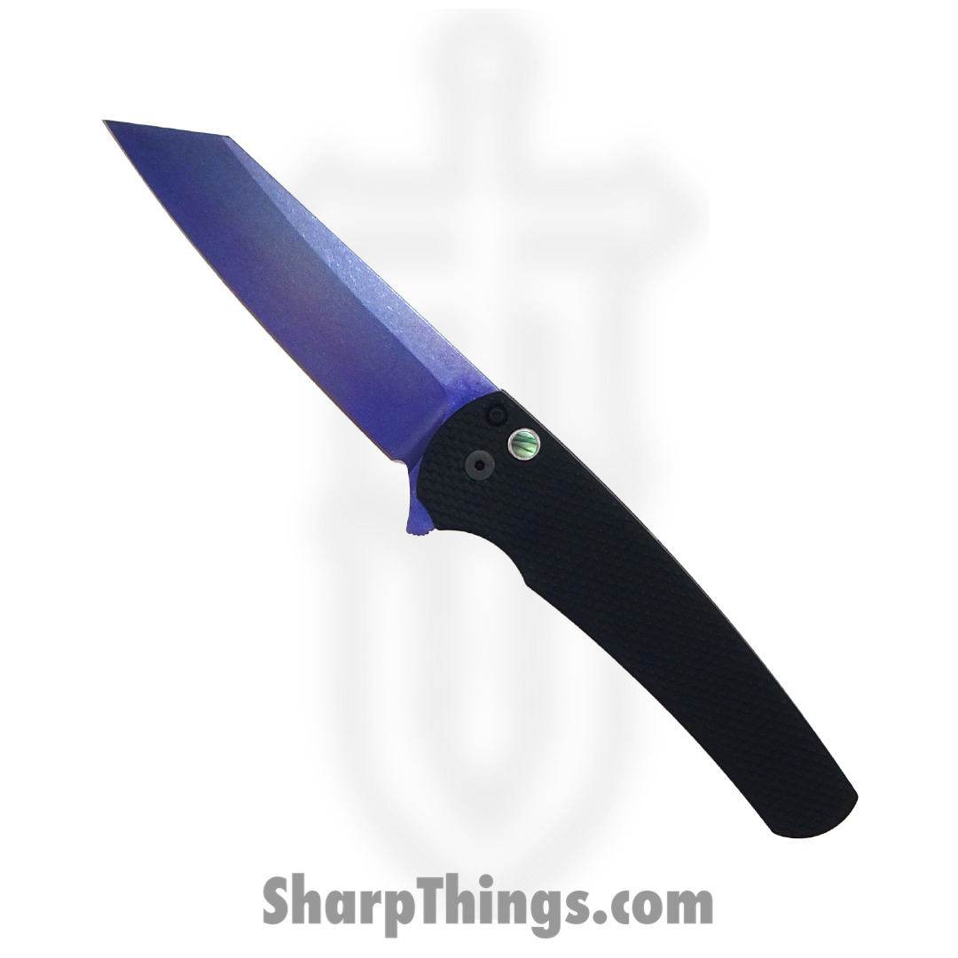 7fa276fc-8673-4779-8736-545eeba7de07_5206-SWB_1.jpg ProTech - 5206-SWB - Malibu - Folding Knife - CPM-20CV Sapphire Blue Reverse Tanto - Aluminum - Black - Image 1