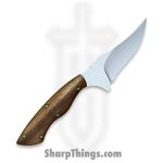 Cave Blades - CB-Reap-BB-WD - Reaper - Fixed Blade Knife - CPM 154 Blasted Skinner - Wood - Brown/Green
