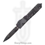 Microtech - 122-1UCS - Ultratech - OTF Auto - Elmax, M390, 204P Coated Dagger - 6061-T6 Aluminum - Urban Camo