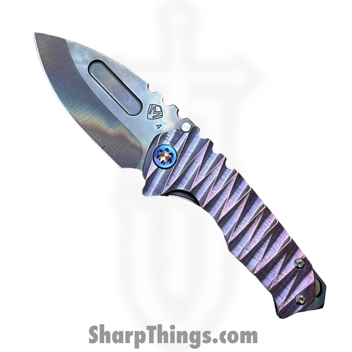 802a367f-4ee4-4afd-8cec-73fd46382500_MK0294VD-38A3-TFCF-BZ_1.jpg Medford Knife and Tool - MK0294VD-38A3-TFCF-BZ - Genesis "T" - Folding Knife - S45VN Vulcan Drop Point - "Lightning" Titanium - Rose - Image 1