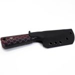 JRs Knives - JRsEDCStr8BK - EDC Str8 BK - Fixed Blade Knife - 1095 HC Coated Straight Back - G10/Honeycomb - Dark Red