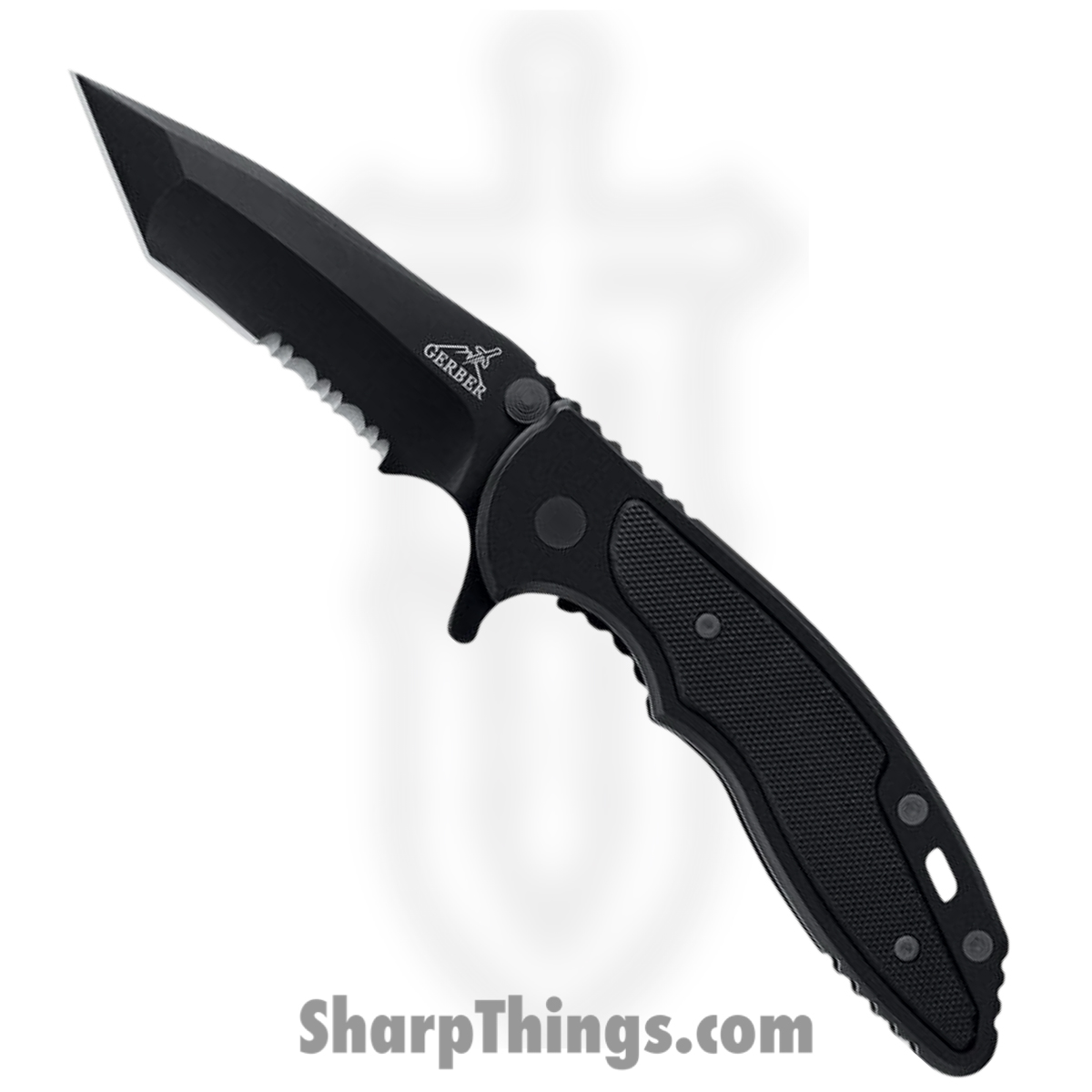 804fd1e7-a107-41b6-a669-81d586838da9_G1586_1.jpg Gerber - G1586 - Torch II - Folding Knife - Stainless Coated Recurve Tanto - Stainless G10 Onlay - Black - Image 1