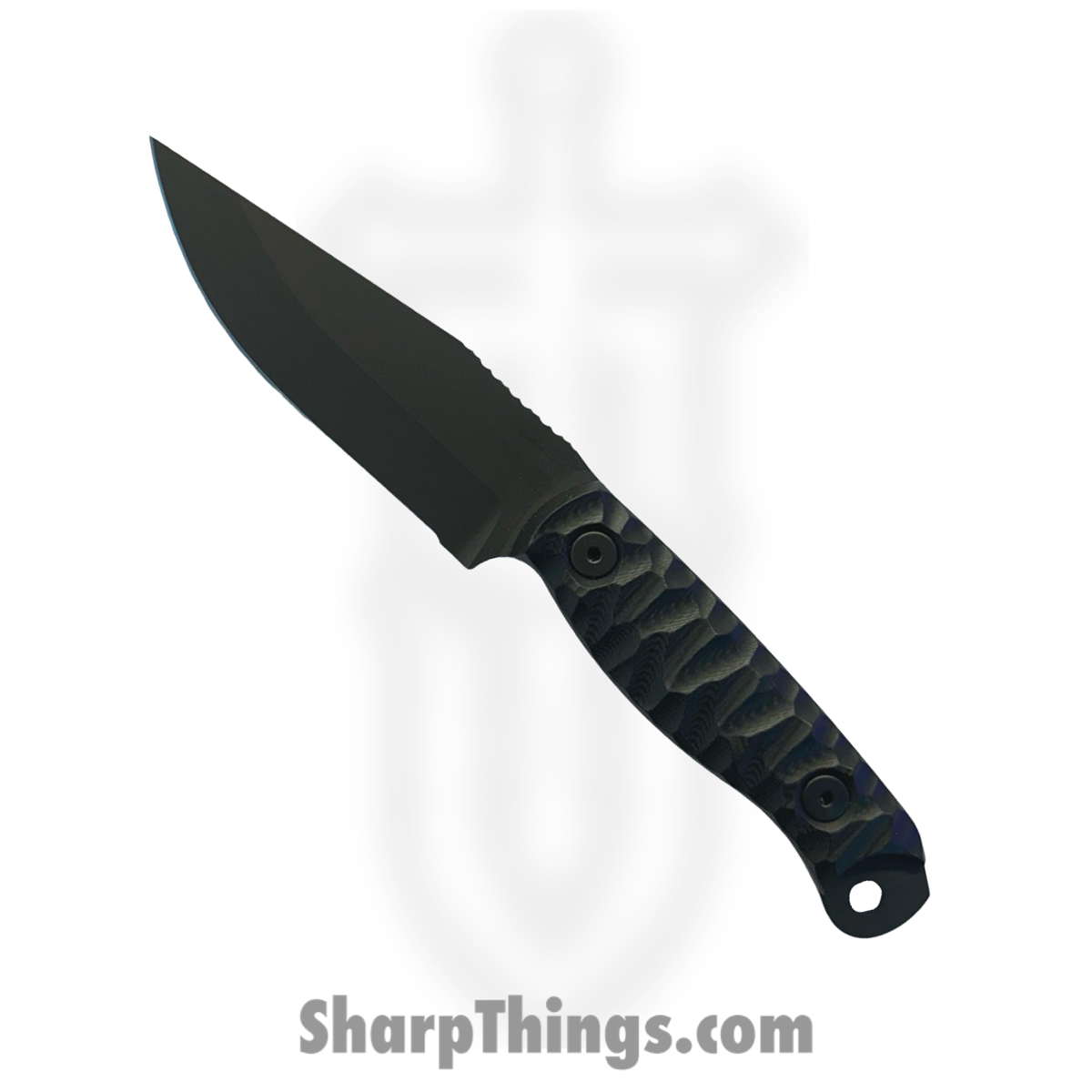 80572289-9589-4232-b518-bca35d439eca_HFBCROBKG107_1.jpg Half Face Blades - HFBCROBKG107 - Crow Scalper - Fixed Blade Knife - S45VN Armor Black Cerakote Drop Point - G10 Chaos Grip - Black - Image 1
