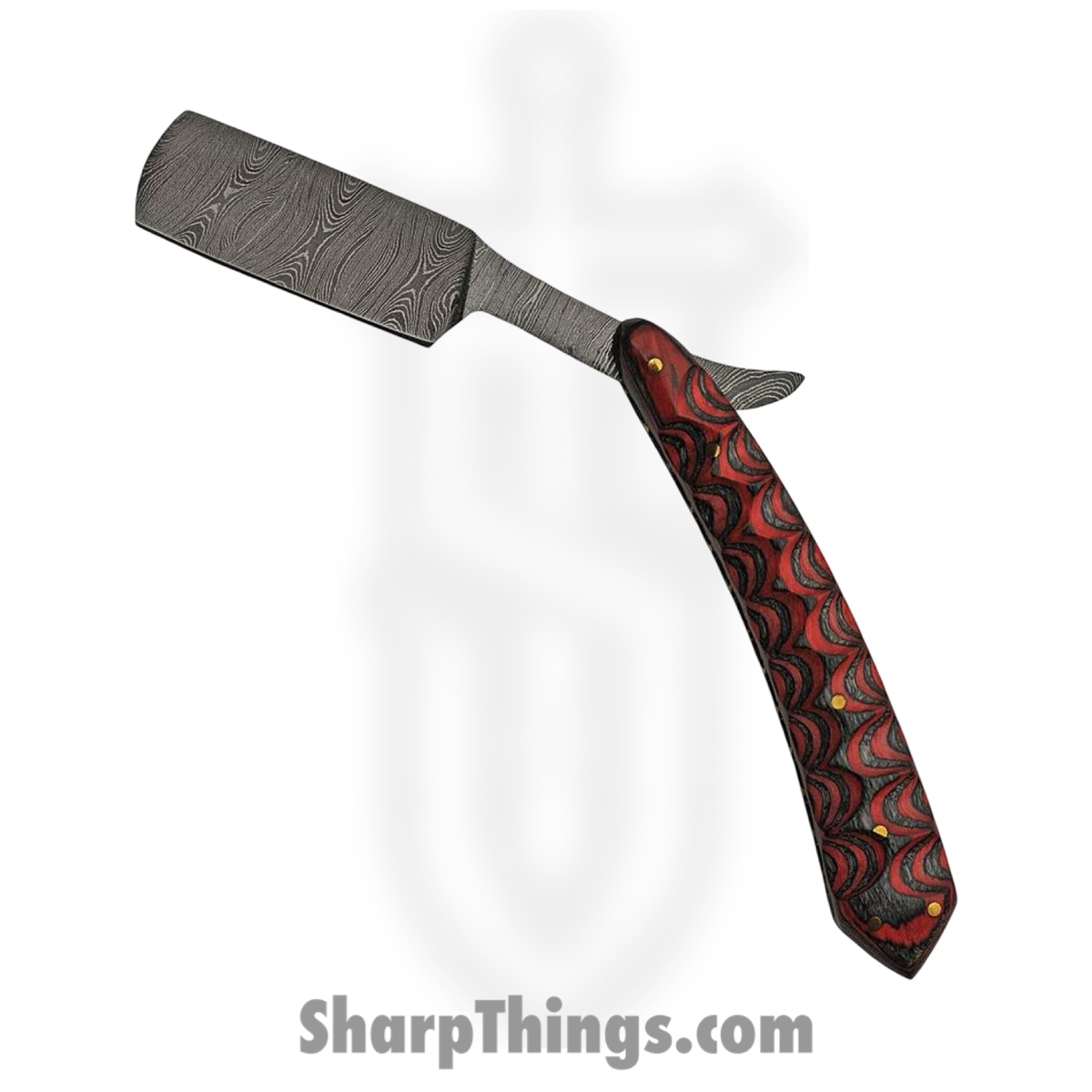 80914622-cc15-4047-bfaf-1eb887eb4d8e_DM1250_1.jpg Damascus - DM1250 - Razor - Folding Knife - Damascus - Pakkawood - Black Red - Image 1