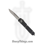 Microtech - 121-12 - Ultratech - OTF Auto - Elmax, M390, 204P Stonewash Drop Point - 6061-T6 Aluminum - Black