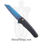 ProTech - 5236-SB - Malibu - Folding Knife - 20CV Sapphire Blue Reverse Tanto - 7075 Dragon Scale Aluminum - Black