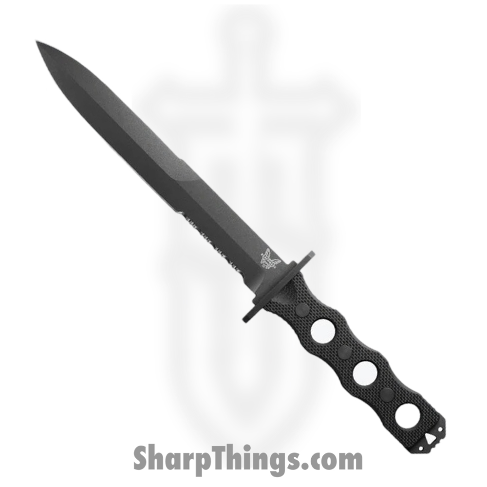 81098f36-474e-49ef-b348-9f88bdba89d0_185SBK_1.jpg Benchmade - 185SBK - SOCP P/S - Fixed Blade Knife - CPM 3V Coated Dagger - G10 - Black - Image 1