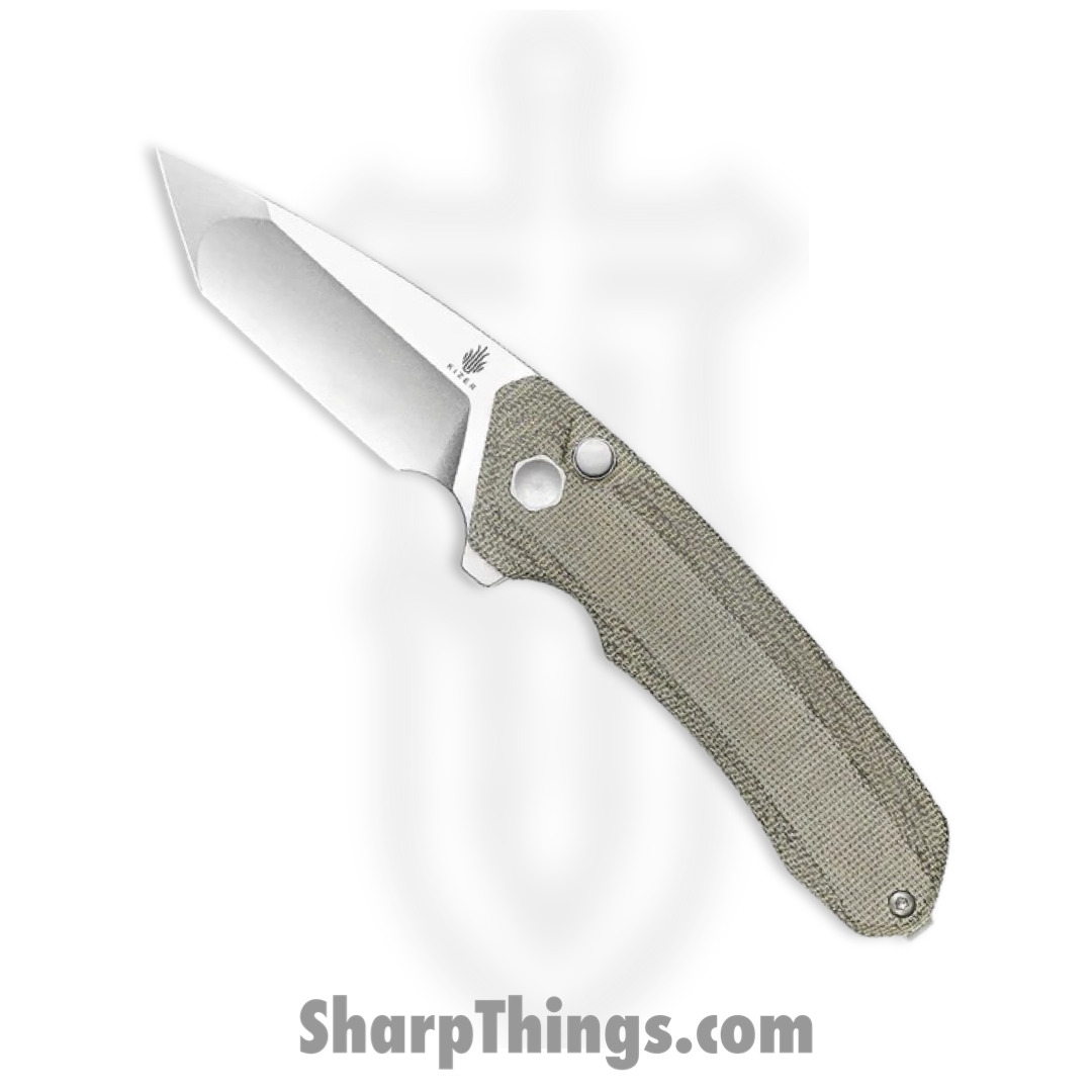 811858aa-f796-4d26-94d4-802f109b0c7d_KIV4602C2_1.jpg Kizer Cutlery - KIV4602C2 - Mad Tanto - Folding Knife - 154CM Stonewash Tanto - Micarta - Green - Image 1