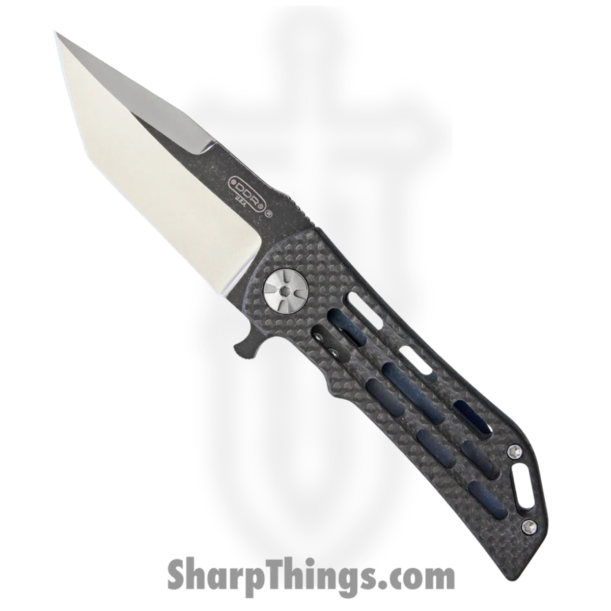 81432799-c470-4047-a98f-d11e9fecf753_DR024_1.jpg Darrel Ralph - DR024 - Dominator - Folding Knife - S35VN Battleworn Tanto - CF Titanium - Black Blue - Image 1