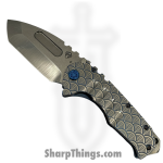 Medford Knife and Tool - MK0124TT-37A2-TSCS-BN - Prae "T" - Folding Knife - S45VN Tumbled Tanto - Titanium "Japanese Waves" - Blue