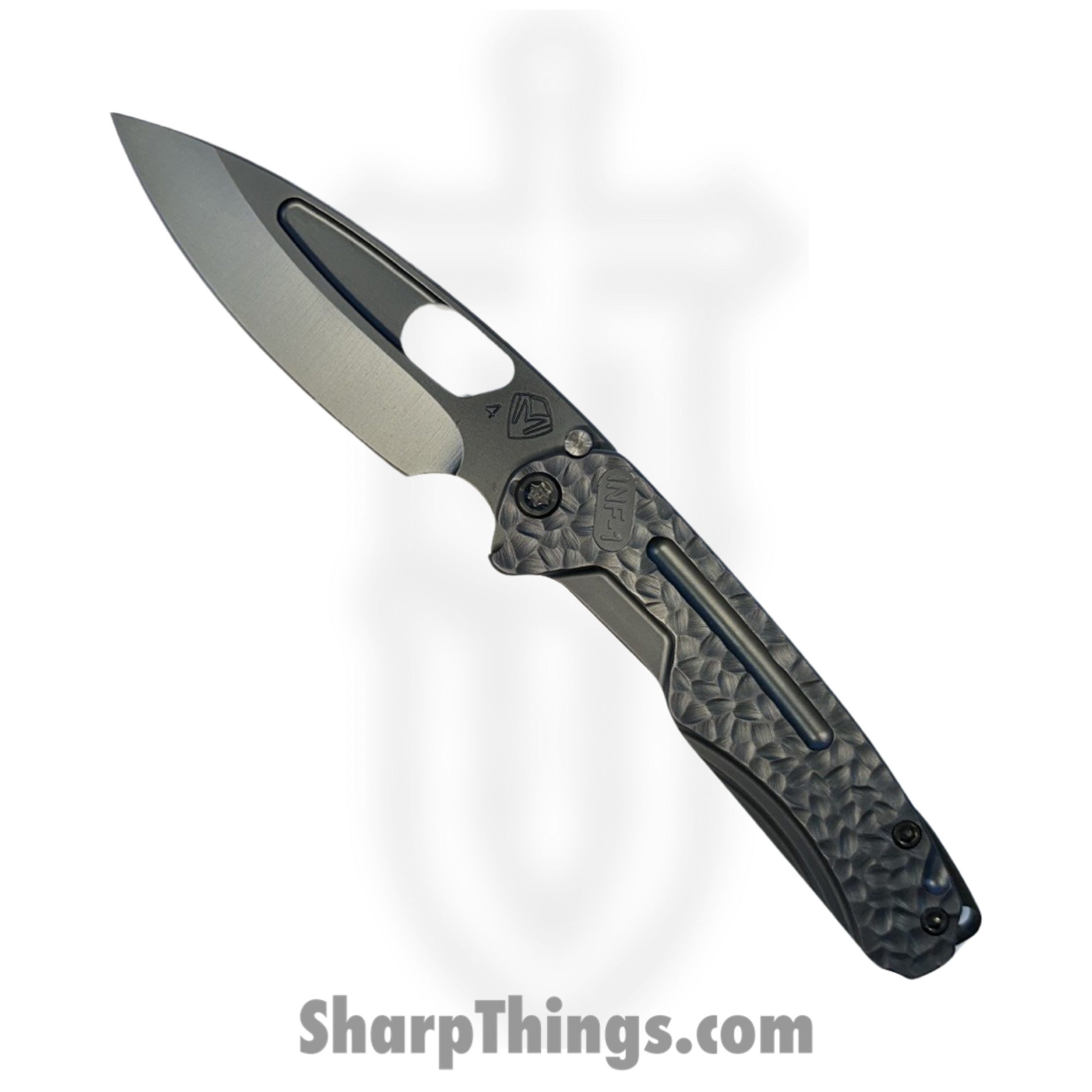 816b896e-354b-4f10-936b-e6fd989d1e04_030724J_1.png Medford Knife and Tool - 030724J - Infraction - Folding Knife - S45VN DLC Drop Point - Aluminum "Peaks and Valleys" - Black - Image 1
