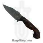 Stroup Knives - TU1-W - Tactical Use - Fixed Blade Knife - 1095 HC Acid Wash Clip Point - Honduran Rosewood - Brown