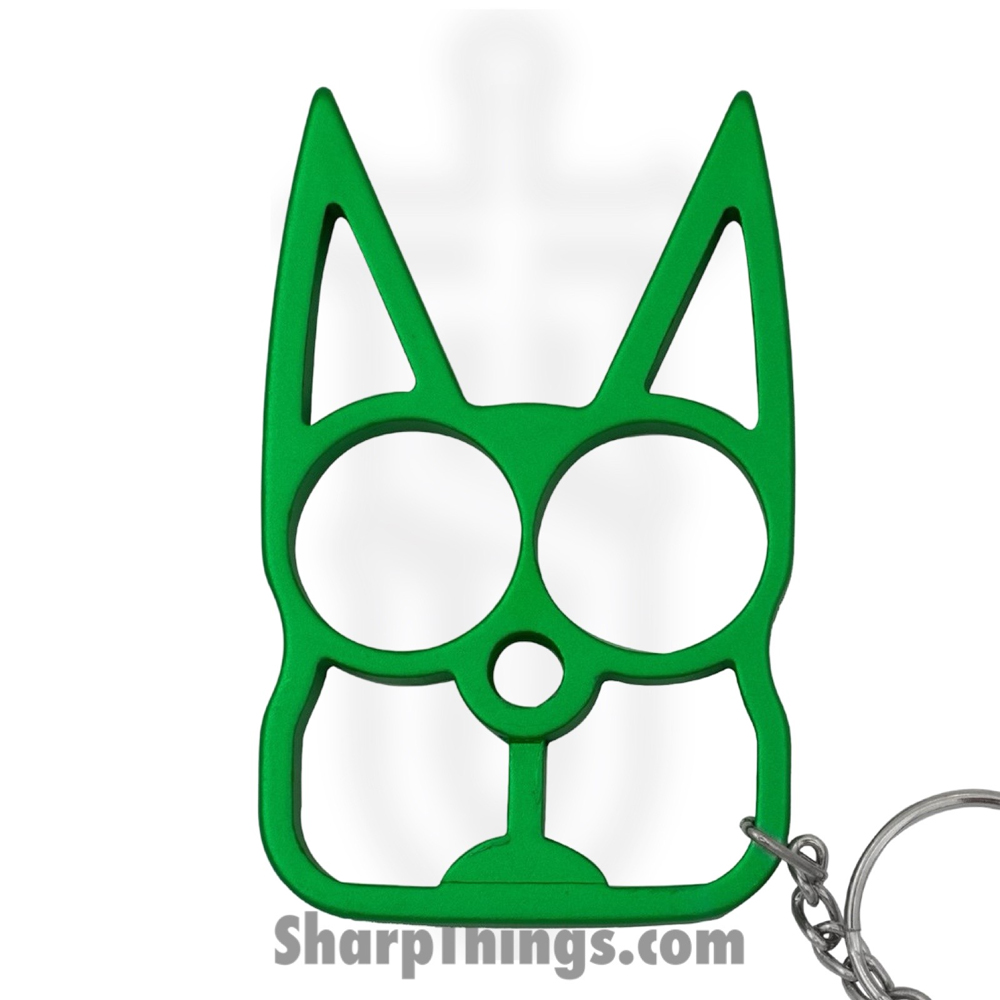 81a92544-23b9-41cd-8121-45797f625829_CT009GN_1.jpg VOC - CT009GN - Cat Keychain Knuckle Weight - Metal - Green - Image 1