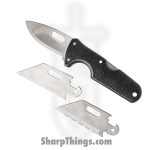 Cold Steel - CS-40A - Click-N-Cut Interchangeable Blade - Folding Knife - 420J2 SS Satin Multi - ABS - Black