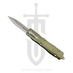 Microtech - 225-10OD - Dirac D/E - OTF Auto - Stonewash Dagger - 6061-T6 Aluminum - OD Green