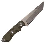 T.Kell Knives - TntoODGrnGG - Tanto - Fixed Blade Knife - 80CRV2 Nickle Boron Coated - G10 - OD Green Grenade Grip