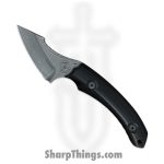 Dishonor Blades - DB-C7-LS-BLK - Chimera Edc - Fixed Blade Knife - Uddeholm Rigor (A2) Coated Light Stonewash Mod. Wharncliffe - G10 - Black