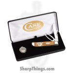 Case Cutlery - CA27820 - Mini Trapper Golf Gift Set - Folding Knife - Tru-Sharp Stainless Polished Clip Point - Antique Bone - Brown