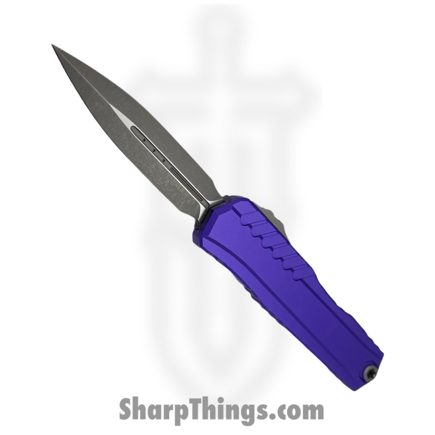 838a3b51-c23e-4a91-9d2d-8fa4f4874750_1242-10APPU_1.jpg Microtech - 1242-10APPU - Cypher II - OTF Auto - M390MK Apocalyptic Dagger - Aluminum - Purple - Image 1