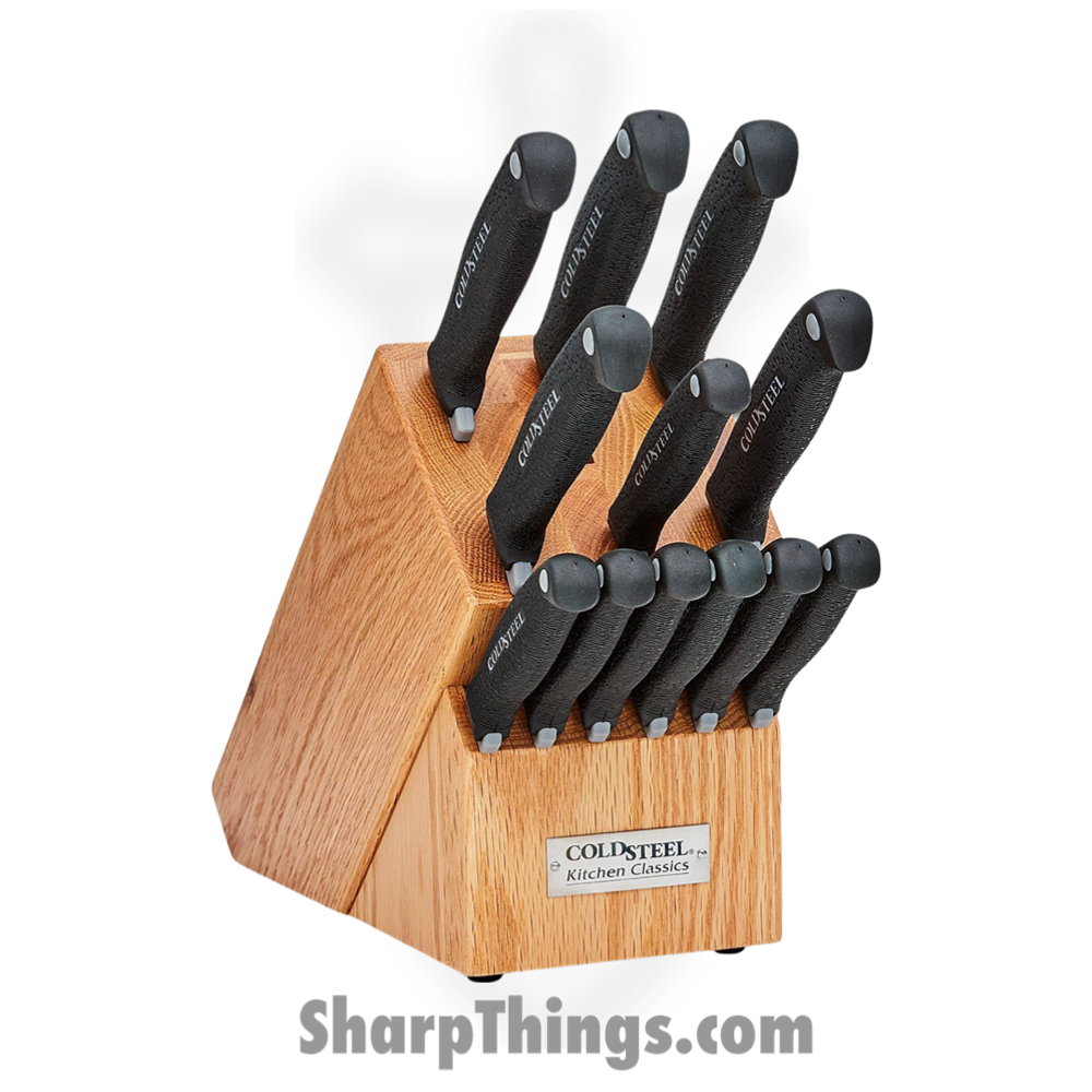 841908ee-e04b-4205-b479-d76286ef66d8_CS59KSSET_1.jpg Cold Steel - CS59KSSET - Kitchen Classics 13 Piece Set - Fixed Blade Knife - German 4116 Stainless - Kray-Ex - Black - Image 1